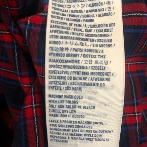 𝅺Abercrombie  Boy’s Festive Plaid Button Up Shirt Large - Picture 6 of 6